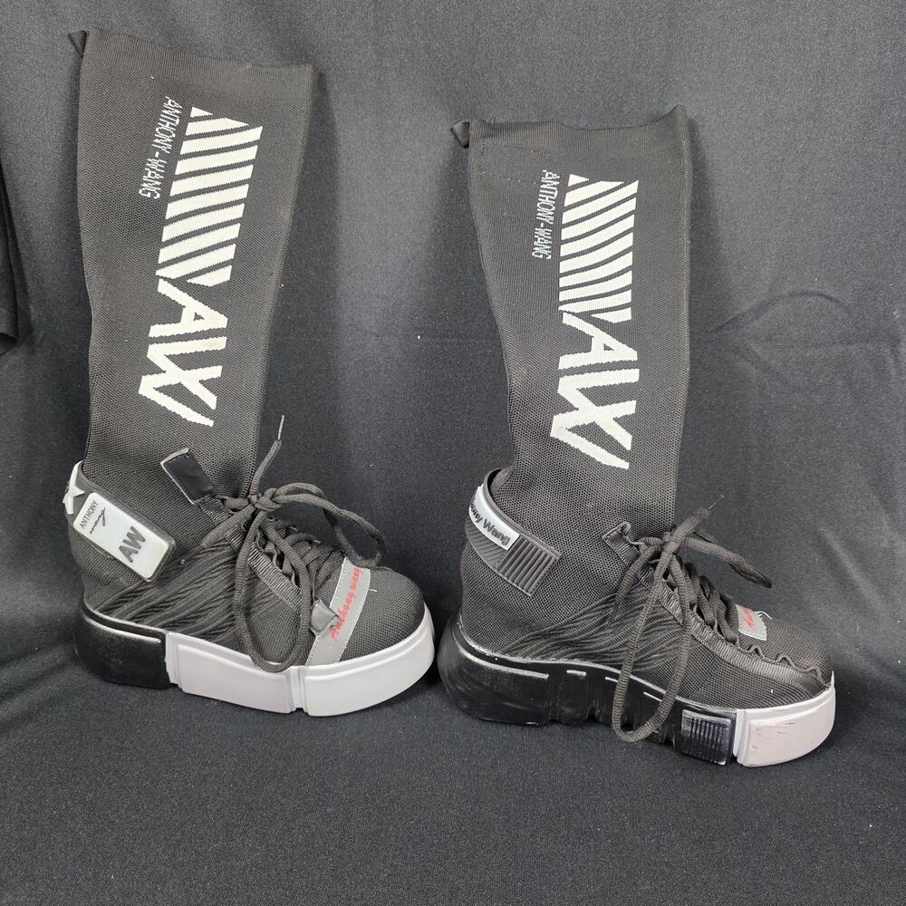 Anthony Wang Cranberry-13 Women's Black High Top Platform Sock Sneakers US 6.5